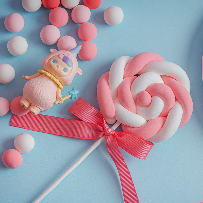 1 τεμ. Προσομοίωση Βαμβακερό γλειφιτζούρι Χαριτωμένο ψεύτικο ζαχαρωτό πολύχρωμο κέικ Μοντέλο επιδόρπιο Βιτρίνα καταστήματος Προβολή στηρίγματα Παιδική διακόσμηση πάρτι γενεθλίων