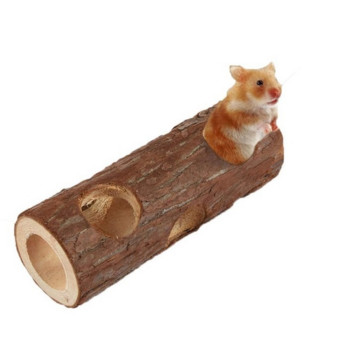 Естествен дървен тунел за мишка за хамстер Играчка за дъвчене на горски кух тунел за животни Тунел за упражнения Играчка за дъвчене