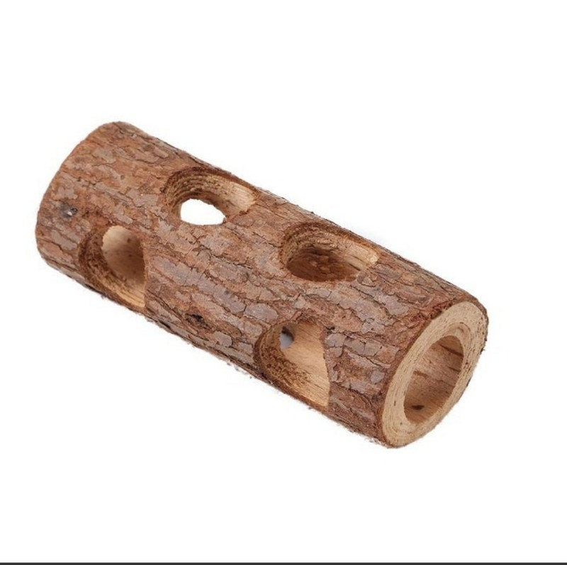 Φυσικό ξύλινο χάμστερ Ποντίκι Tunnel Tube Toy Δάσος Κοίλος κορμός δέντρου Φυσικό ξύλο Παιχνίδι άσκησης Tube Tunnel Ζώων