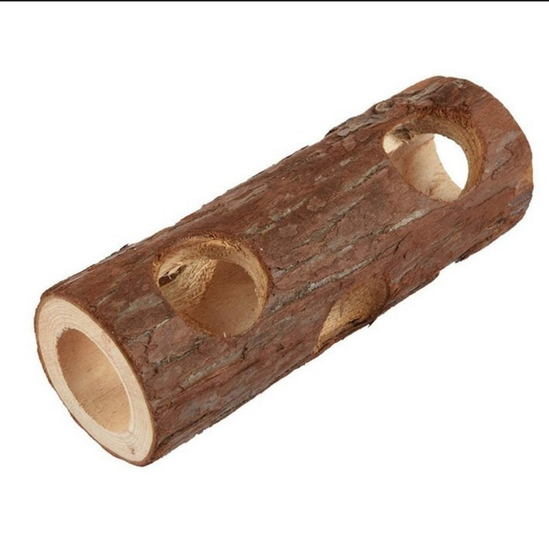 Φυσικό ξύλινο χάμστερ Ποντίκι Tunnel Tube Toy Δάσος Κοίλος κορμός δέντρου Φυσικό ξύλο Παιχνίδι άσκησης Tube Tunnel Ζώων