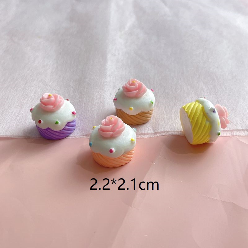 5 τμχ Mini Simulation 3D Flower Cakes Δώρα για παιδιά Ρητίνη Ψεύτικα στολίδια τροφίμων Μινιατούρα κέικ Kawaii DIY Scrapbooking Αξεσουάρ