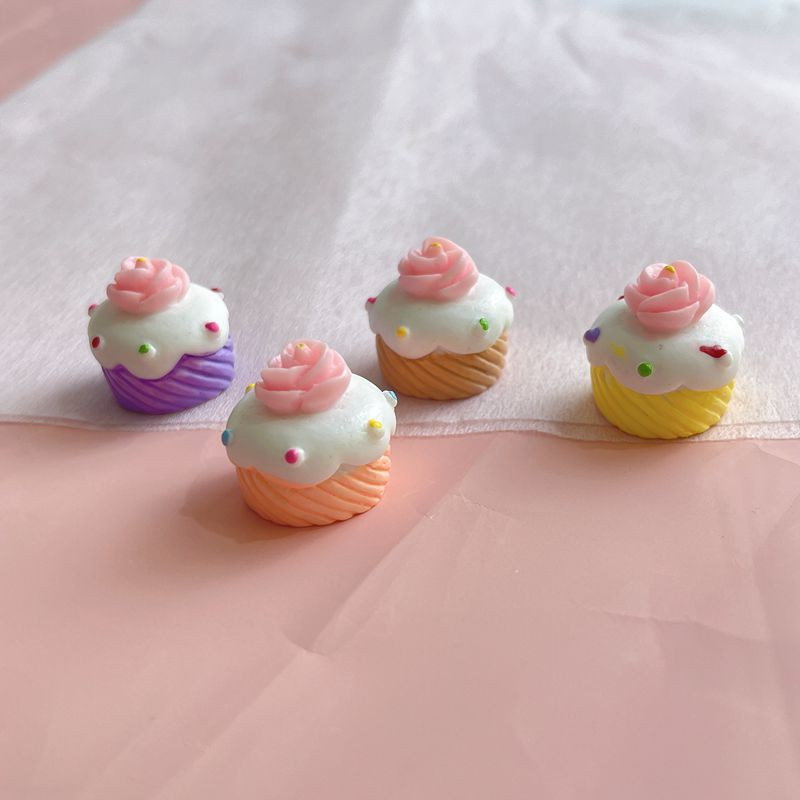 5 τμχ Mini Simulation 3D Flower Cakes Δώρα για παιδιά Ρητίνη Ψεύτικα στολίδια τροφίμων Μινιατούρα κέικ Kawaii DIY Scrapbooking Αξεσουάρ