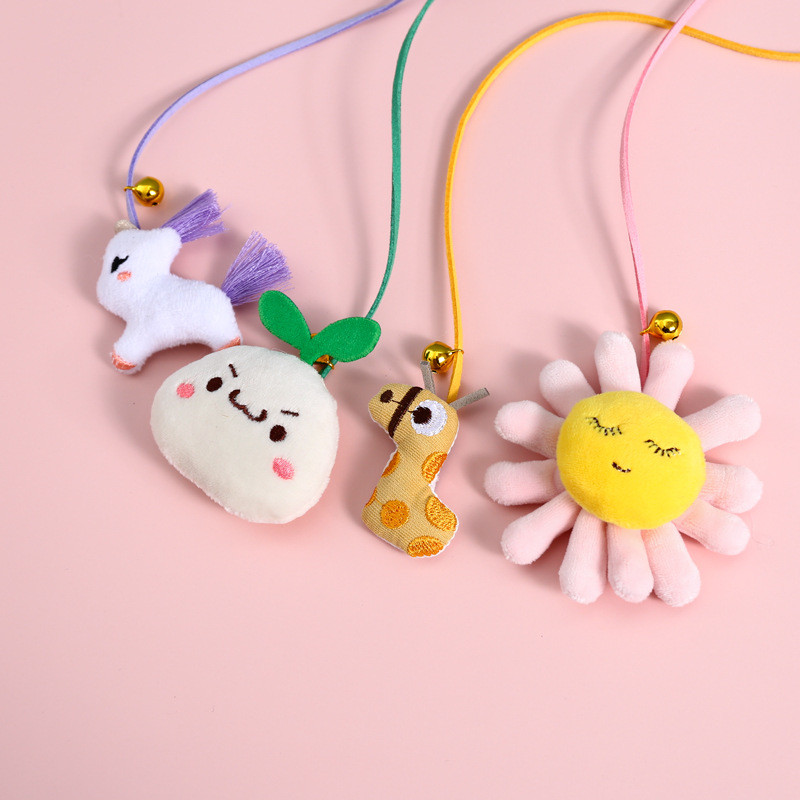 Γάτα γελοιογραφία βελούδινο κουδούνι Αστείο ραβδί γάτας Μονόκερος Ήλιος λουλούδι φασόλια βλαστάρι κατοικίδιο ζώο Διαδραστικό φωνητικό παιχνίδι Αξεσουάρ για γάτα κατοικίδιο