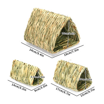 Natural Straw Hamsters Cage Tunnel House Pet Straw Nest Rabbit Grass Bed Cage for Hamsters Hedgehogs Mouse Drop Shipping