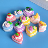 10db Mini szimuláció 3D Gyümölcsréteg Torták Hamis ételdíszek Miniatűr torták Kawaii Barkácsolás Scrapbooking Kiegészítők Gyermekajándékok