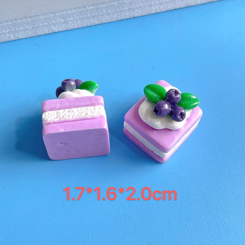 10db Mini szimuláció 3D Gyümölcsréteg Torták Hamis ételdíszek Miniatűr torták Kawaii Barkácsolás Scrapbooking Kiegészítők Gyermekajándékok