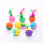 10 τεμάχια/Παρτίδα Παιχνίδια για κατοικίδια Λατέξ μπάλα για γάτα Παιχνίδι από αφρό μπάλα Φτερό γατάκι που παίζει γάτες μπάλα παιχνίδι Αστεία διαδραστικά παιχνίδια για κατοικίδια Αξεσουάρ για κατοικίδια