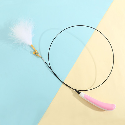 Funny Cat Stick Διαδραστικό παιχνίδι φτερό γάτας με ρυθμιζόμενο παιχνίδι με ραβδί γάτας για γατάκι που παίζει Teaser ραβδί παιχνίδι προμήθειες για κατοικίδια