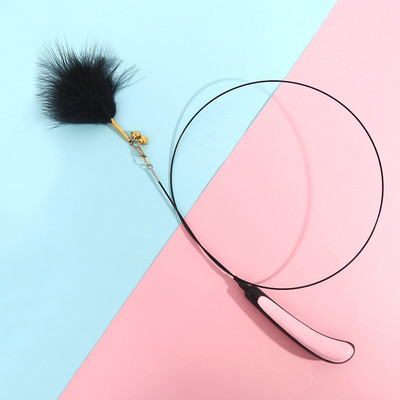 Funny Cat Stick Διαδραστικό παιχνίδι φτερό γάτας με ρυθμιζόμενο παιχνίδι με ραβδί γάτας για γατάκι που παίζει Teaser ραβδί παιχνίδι προμήθειες για κατοικίδια