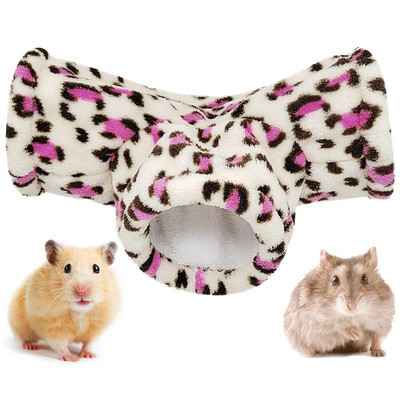 Κρεβάτι Hamster Toy Tunnel Ζεστό βελούδινο παιχνίδι χάμστερ Tube 3-Way Small Animal Tunnel Cage for Hamster Guinea Pig Small Animal