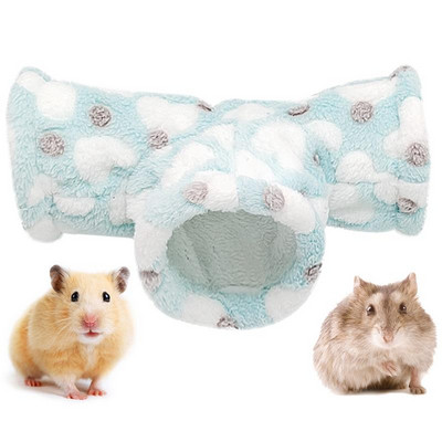 Κρεβάτι Hamster Toy Tunnel Ζεστό βελούδινο παιχνίδι χάμστερ Tube 3-Way Small Animal Tunnel Cage for Hamster Guinea Pig Small Animal