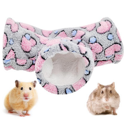 Κρεβάτι Hamster Toy Tunnel Ζεστό βελούδινο παιχνίδι χάμστερ Tube 3-Way Small Animal Tunnel Cage for Hamster Guinea Pig Small Animal