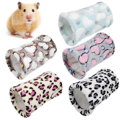 Hamster Tunnel Guinea Pig Bed Hedgehog Tube Plush Chinchillas Tunnel Small Animal Sleeping Bed Pet Cage Hamster Accessories