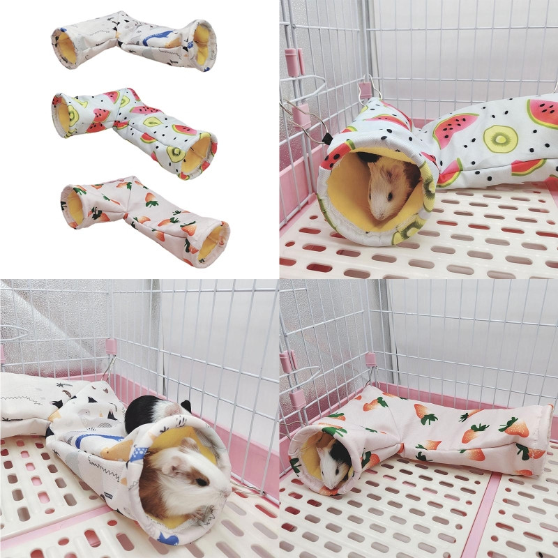 Αξεσουάρ κλουβιού κουνάβι Tunnel Tunnel Tube Corner Hide Fleece Hideaway Κρεβάτι αιώρα Κρεβάτι για ινδικό χοιρίδιο 3 στυλ για να επιλέξετε