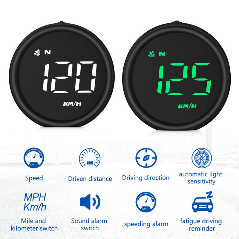 Οθόνη GPS HUD Head-Up Αυτοκινήτου Ταχύμετρο Οθόνης Χιλιομετρητής Οθόνης Ταχύμετρου Αυτοκινήτου Συστήματα προειδοποίησης ασφαλείας