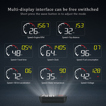 Universal Car HUD Head Up Display Σύστημα προειδοποίησης υπέρβασης ταχύτητας OBD2 Προβολέας παρμπρίζ Speed Gauge Ψηφιακά αξεσουάρ αυτοκινήτου