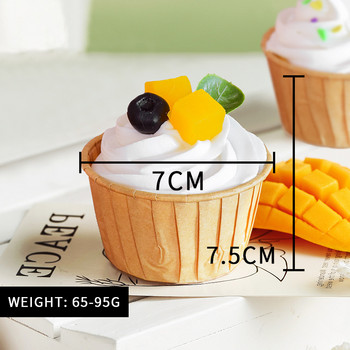 Фалшива торта с чаша за декорация с магнит за хладилник 4 дизайна Изкуствен мус торта Витрина с фалшива храна