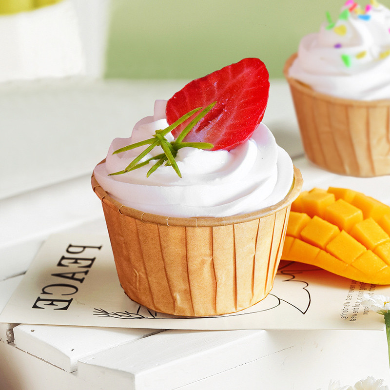 Hamis csésze torta hűtőmágneses dekorációhoz 4 Design mesterséges mousse torta Hamis élelmiszer kijelző