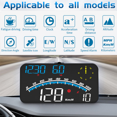 G10 G4S universālās automašīnas HUD spidometra augšējais displejs digitālais GPS odometra pārsnieguma trauksmes signāls, vējstikla projektors, auto piederumi
