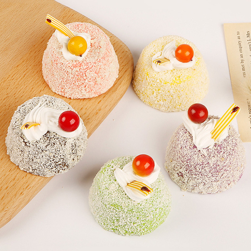 PU szimulációs torta modell Mesterséges élethű hamis krém svájci tekercs desszert gyümölcstorta Konyha Otthoni parti dekoráció fotózás kellékek