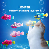 Cat Interactive Toy Pet Kitten LED Light Ρομπότ ψαριών κολύμβησης Παιχνίδι ψαριών για εκπαίδευση γατών και βοηθήματα συμπεριφοράς Παιχνίδια Αξεσουάρ για γάτες
