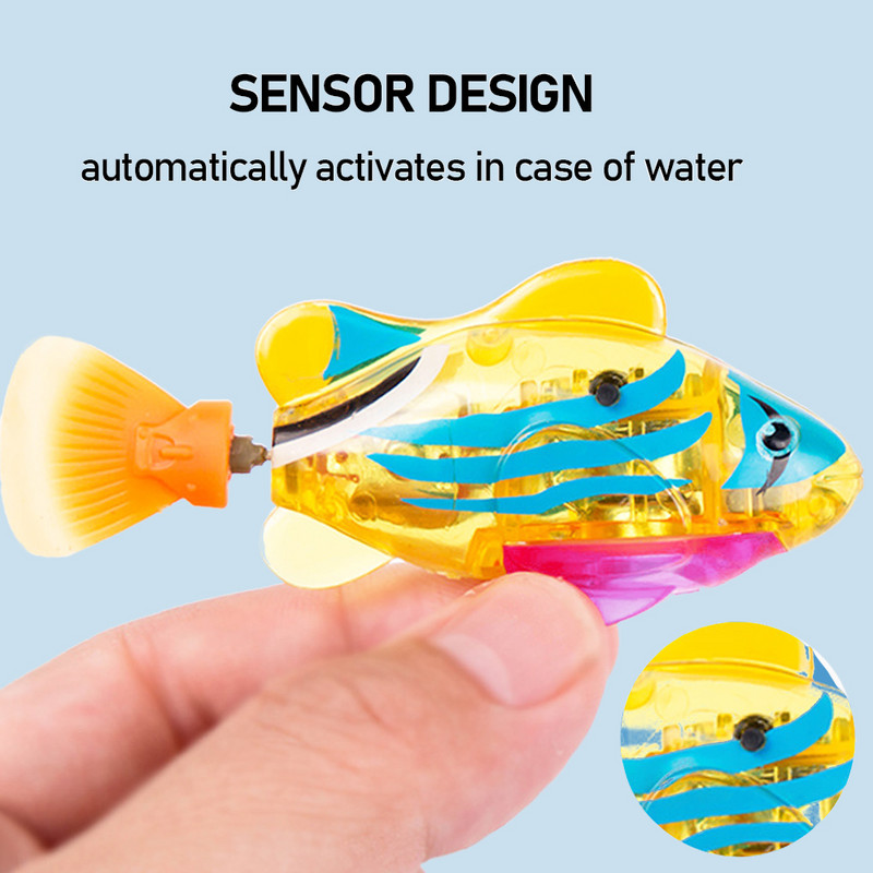 Cat Interactive Toy Pet Kitten LED Light Ρομπότ ψαριών κολύμβησης Παιχνίδι ψαριών για εκπαίδευση γατών και βοηθήματα συμπεριφοράς Παιχνίδια Αξεσουάρ για γάτες