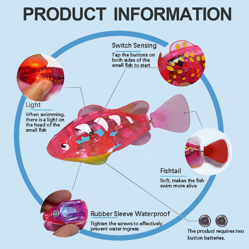 Cat Interactive Toy Pet Kitten LED Light Ρομπότ ψαριών κολύμβησης Παιχνίδι ψαριών για εκπαίδευση γατών και βοηθήματα συμπεριφοράς Παιχνίδια Αξεσουάρ για γάτες