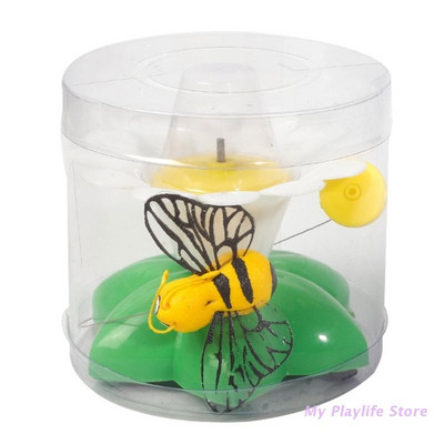 Διαδραστικό παιχνίδι για γάτες με πεταλούδα ιπτάμενης μέλισσας σε συρμάτινη βάση λουλουδιών Ηλεκτρονικά περιστρεφόμενα παιχνίδια 360° Teaser για γατάκια