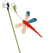 Χαριτωμένα παιχνίδια εντόμων για γάτες Smiley Teasing Wand Kitten Fishing Rod Interactive Training Feather Butterfly Funny Cat Stick Pet Supplies