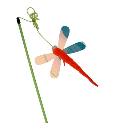 Χαριτωμένα παιχνίδια εντόμων για γάτες Smiley Teasing Wand Kitten Fishing Rod Interactive Training Feather Butterfly Funny Cat Stick Pet Supplies