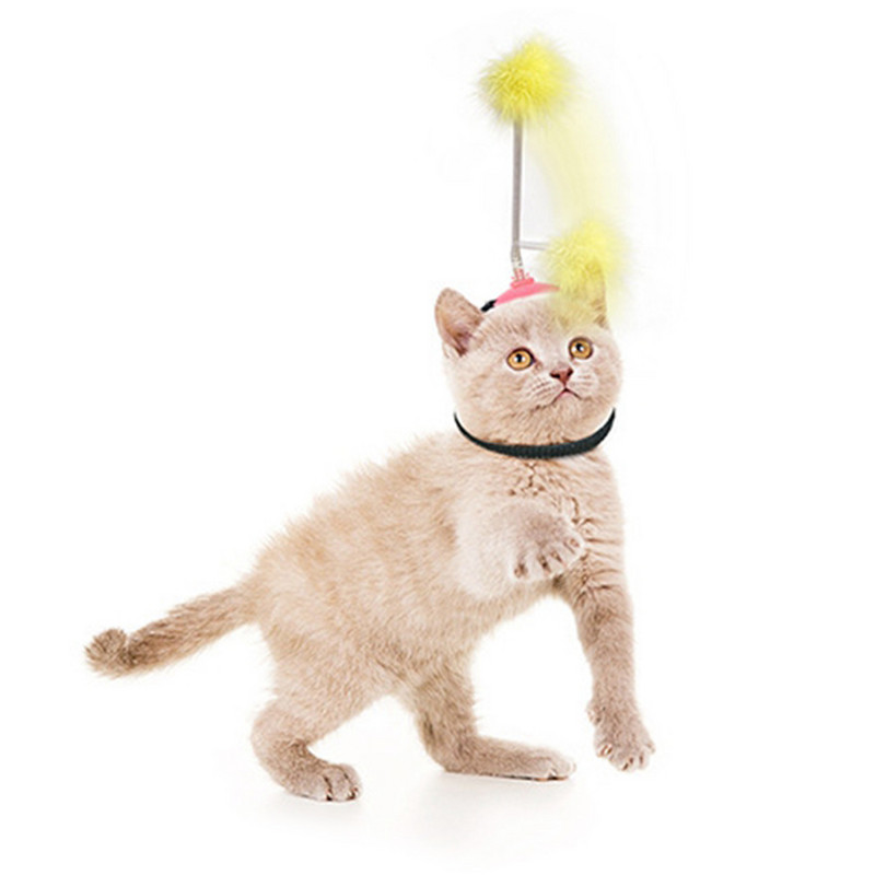 Legendog Funny Feather Teaser Stick fejre szerelhető unalomcsillapító műanyag interaktív kisállat nyakörv játék macskacica kiegészítőkhöz