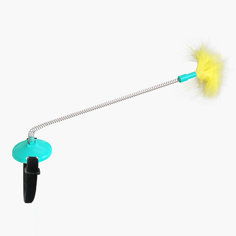 Legendog Funny Feather Teaser Stick fejre szerelhető unalomcsillapító műanyag interaktív kisállat nyakörv játék macskacica kiegészítőkhöz