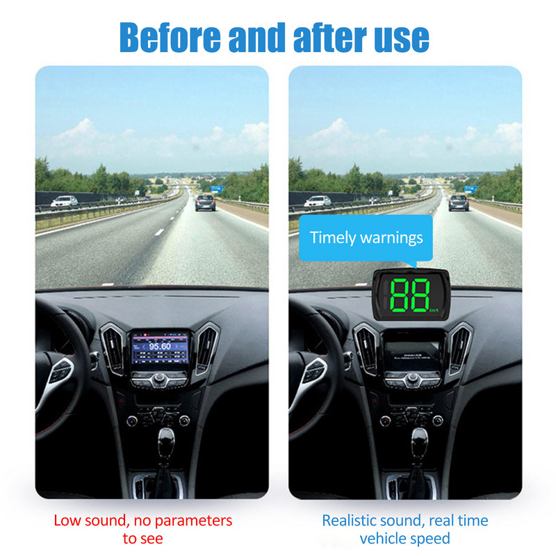 GPS HUD digitális sebességmérő Plug and Play minden autóhoz Nagy betűtípus KMH MPH autós kiegészítők