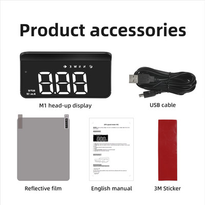 M3 autós GPS/OBD2 Head Up Display Auto Electronics HUD projektor kijelző Digitális autós sebességmérő tartozékok minden autóhoz