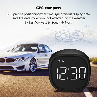 M30 GPS HUD Head Up Display Digitalni Hud brzinomjer s alarmom za prekoračenje brzine Kompas Podsjetnik za umor u vožnji za sve automobile