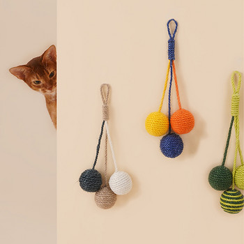 Legendog Cat Chew Toy Sisal Interactive Cat Scratch Knitting Ball Toy Sound Kitten Catnip Toy Pet Cat Toy Ball