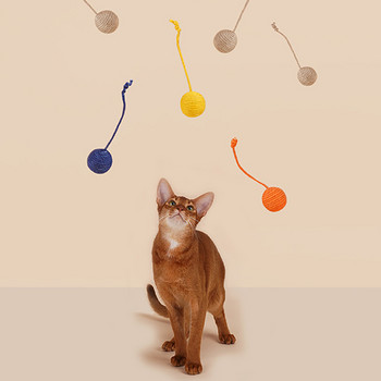 Legendog Cat Chew Toy Sisal Interactive Cat Scratch Knitting Ball Toy Sound Kitten Catnip Toy Pet Cat Toy Ball