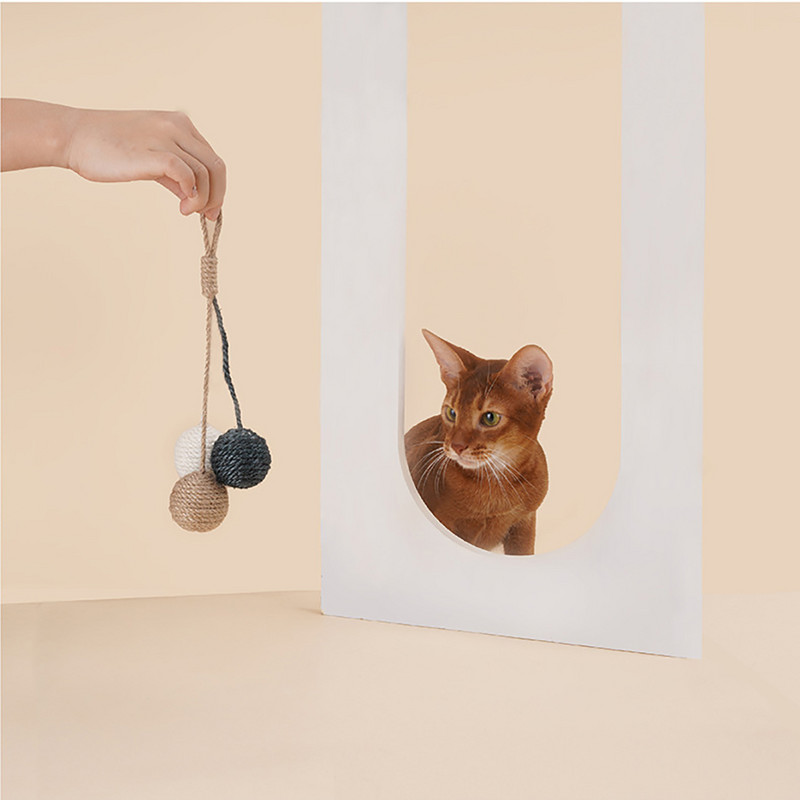 Legendog macska rágójáték, szizál interaktív macska karcoló labda játék Hang cica macskamenta játék kisállat macska játék labda