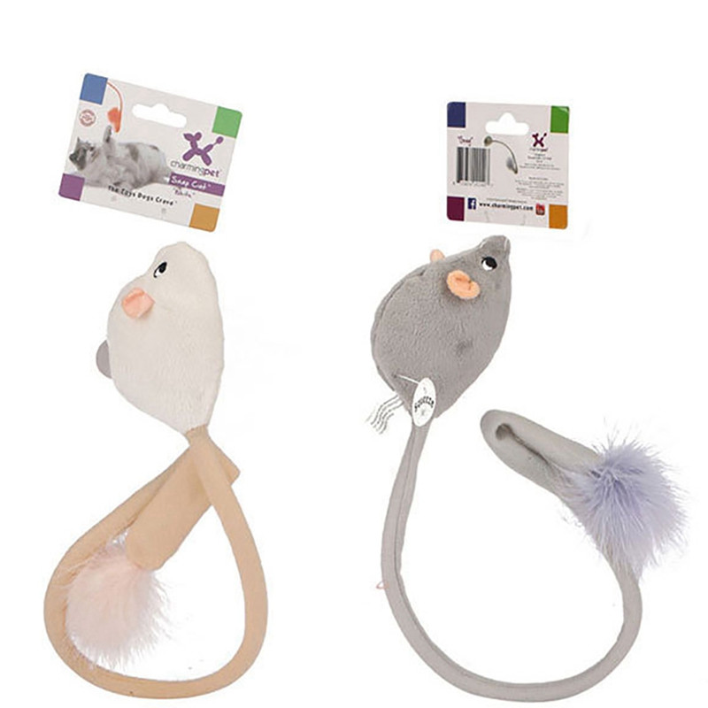 Legendog macskajátékok macska interaktív játékok egér formájú játék macska PP pamut játék hosszú farkú patkány alakú elég aranyos macskajáték kisállat kellékek