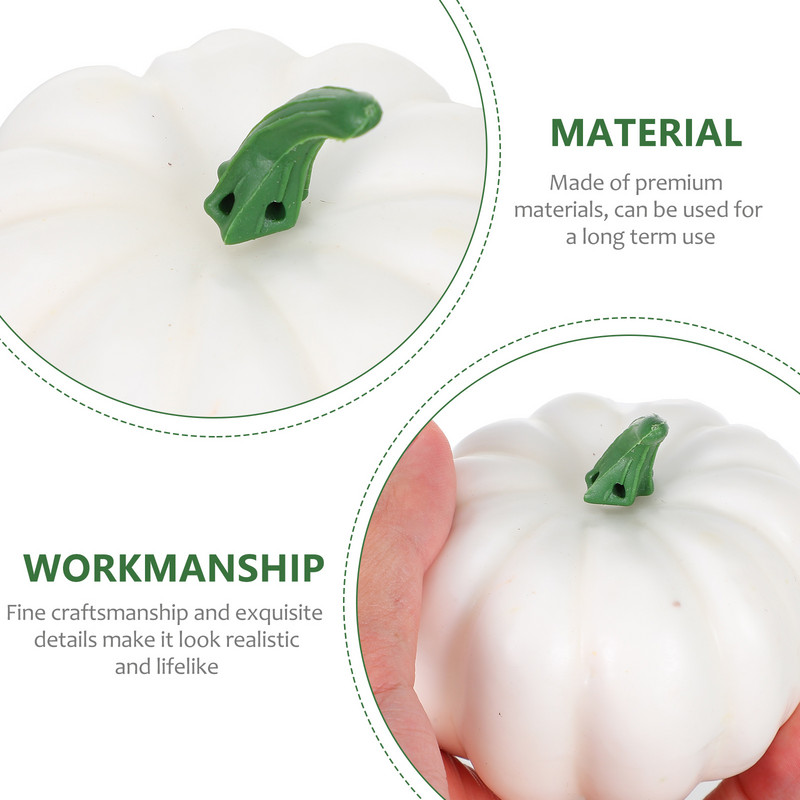 Habos fehér sütőtök szimuláció Halloween fotózás kellékek dekorációk mesterséges díszek valósághű kellékek