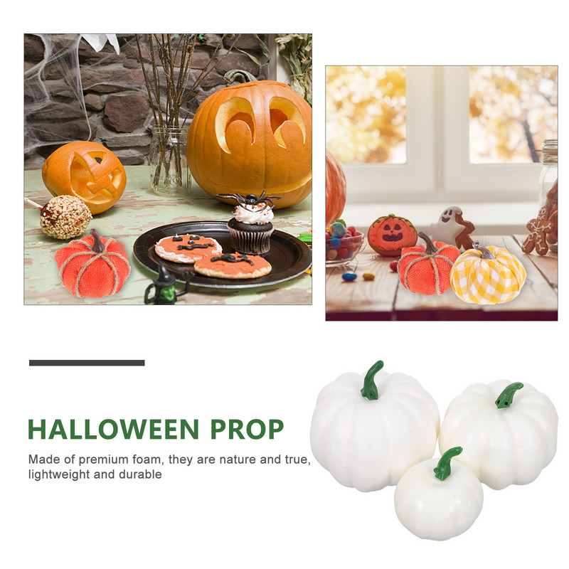 Habos fehér sütőtök szimuláció Halloween fotózás kellékek dekorációk mesterséges díszek valósághű kellékek