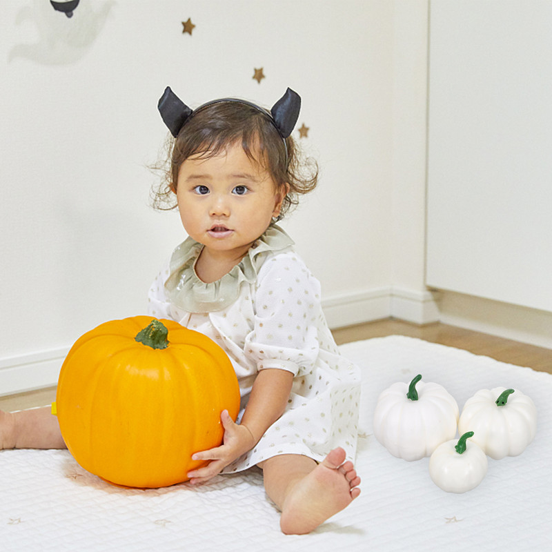 Habos fehér sütőtök szimuláció Halloween fotózás kellékek dekorációk mesterséges díszek valósághű kellékek