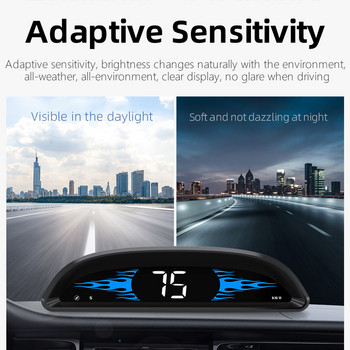 Αυτοκίνητο HUD High Definition Digital Head Up Display Συναγερμός υπέρβασης ταχύτητας Έξυπνο GPS Speedo Αυτόματη ανίχνευση φωτός για φορτηγό οχημάτων