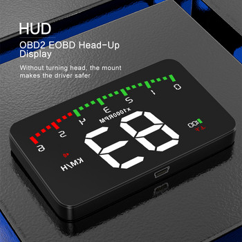 Προβολέας παρμπρίζ OBDHUD A900 3,5 ιντσών HUD Smart Overspeed Auto Warning OBD2 Ψηφιακός μετρητής χιλιομετρικής ταχύτητας Head Up Display