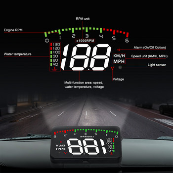 Προβολέας παρμπρίζ OBDHUD A900 3,5 ιντσών HUD Smart Overspeed Auto Warning OBD2 Ψηφιακός μετρητής χιλιομετρικής ταχύτητας Head Up Display