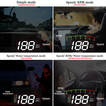 Προβολέας παρμπρίζ OBDHUD A900 3,5 ιντσών HUD Smart Overspeed Auto Warning OBD2 Ψηφιακός μετρητής χιλιομετρικής ταχύτητας Head Up Display