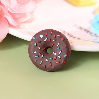 5τμχ Επιδόρπιο Simulation Donuts 2,8cm Ρητίνη Fake Donut Στολίδια Μινιατούρα παγωτό Σοκολατένια καραμέλα 3D Κουζίνα Ψεύτικα φαγητά