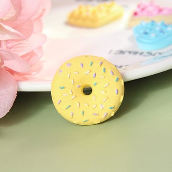 5τμχ Επιδόρπιο Simulation Donuts 2,8cm Ρητίνη Fake Donut Στολίδια Μινιατούρα παγωτό Σοκολατένια καραμέλα 3D Κουζίνα Ψεύτικα φαγητά