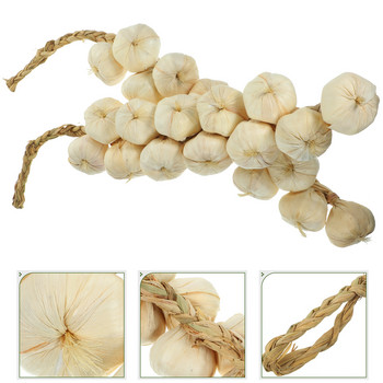 2Pack Outdoor Play Toys For Kids γιρλάντα Artificial Garlic String Stings Photography Props Garlic for Kitchen Garden Indoor Lifelike