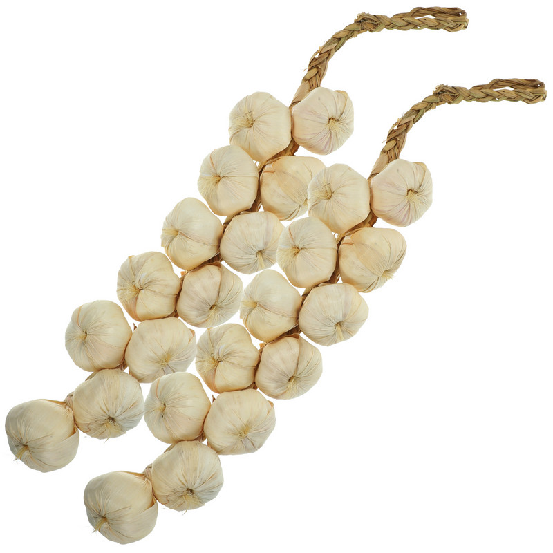 2Pack Outdoor Play Toys For Kids γιρλάντα Artificial Garlic String Stings Photography Props Garlic for Kitchen Garden Indoor Lifelike